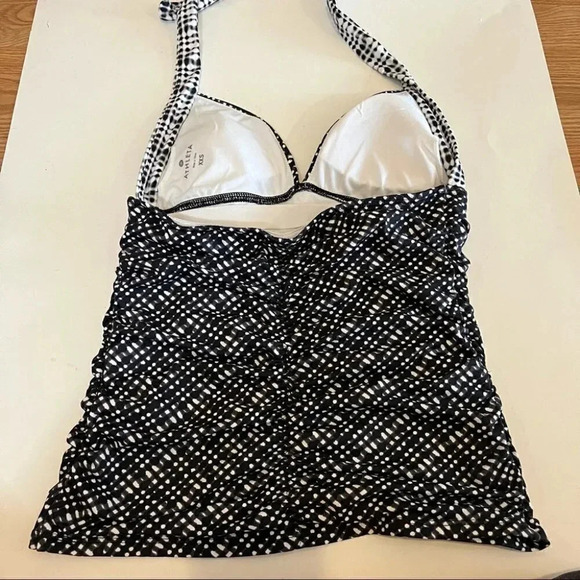 Athleta Vichy Retro Halter Tankini Top Only Black White Women's Size XXS - Picture 9 of 11
